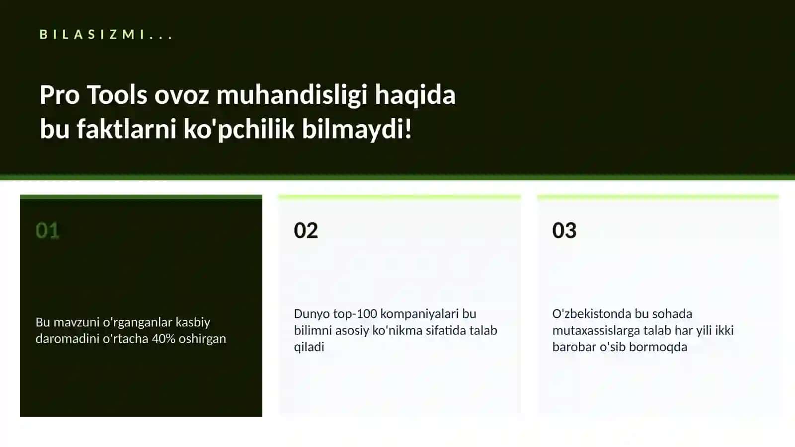 Pro Tools ovoz muhandisligi 2