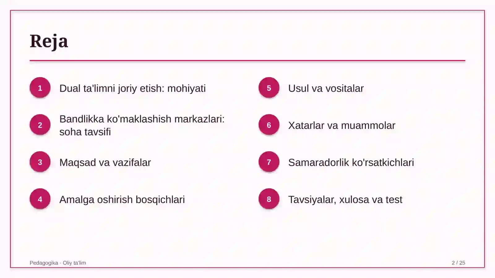 bandlikka ko'maklashish markazlarida dual ta'limni joriy etish 6562 2