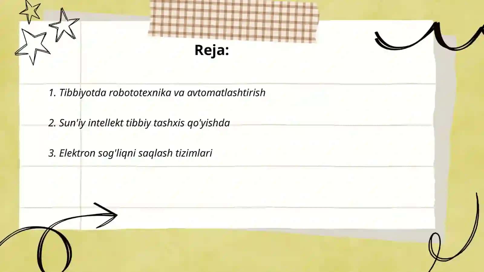 Tibbiyotda ishchi o'rinlarini avtomatlashtirishga va tibbiy masalalarni yechishda axborot texnologiyalari 2