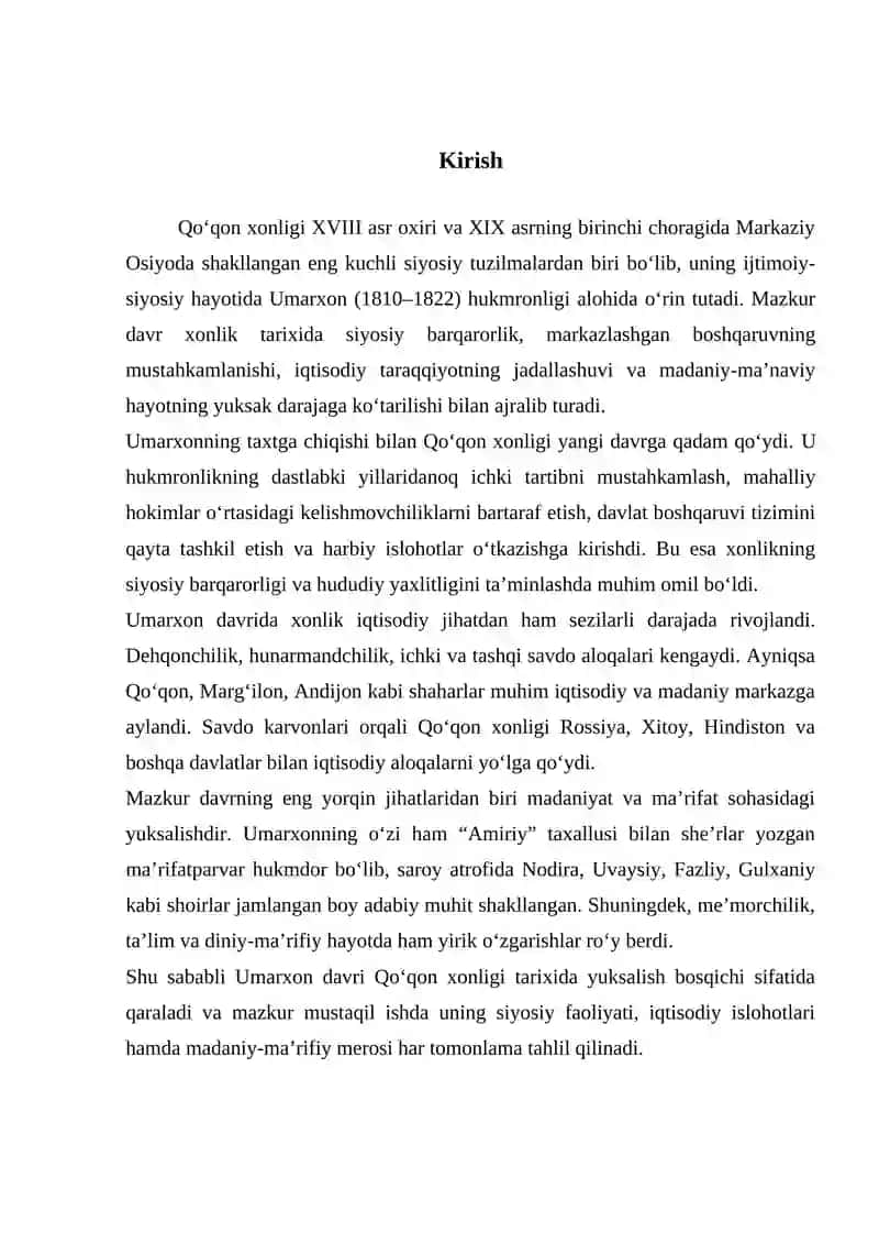 Umarxon davrida Qo 'qon xonligi 2