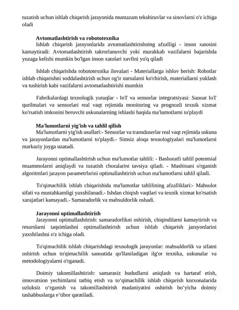 Ishlab Chiqarish Korxonalarida Texnologik Jarayonlar 2