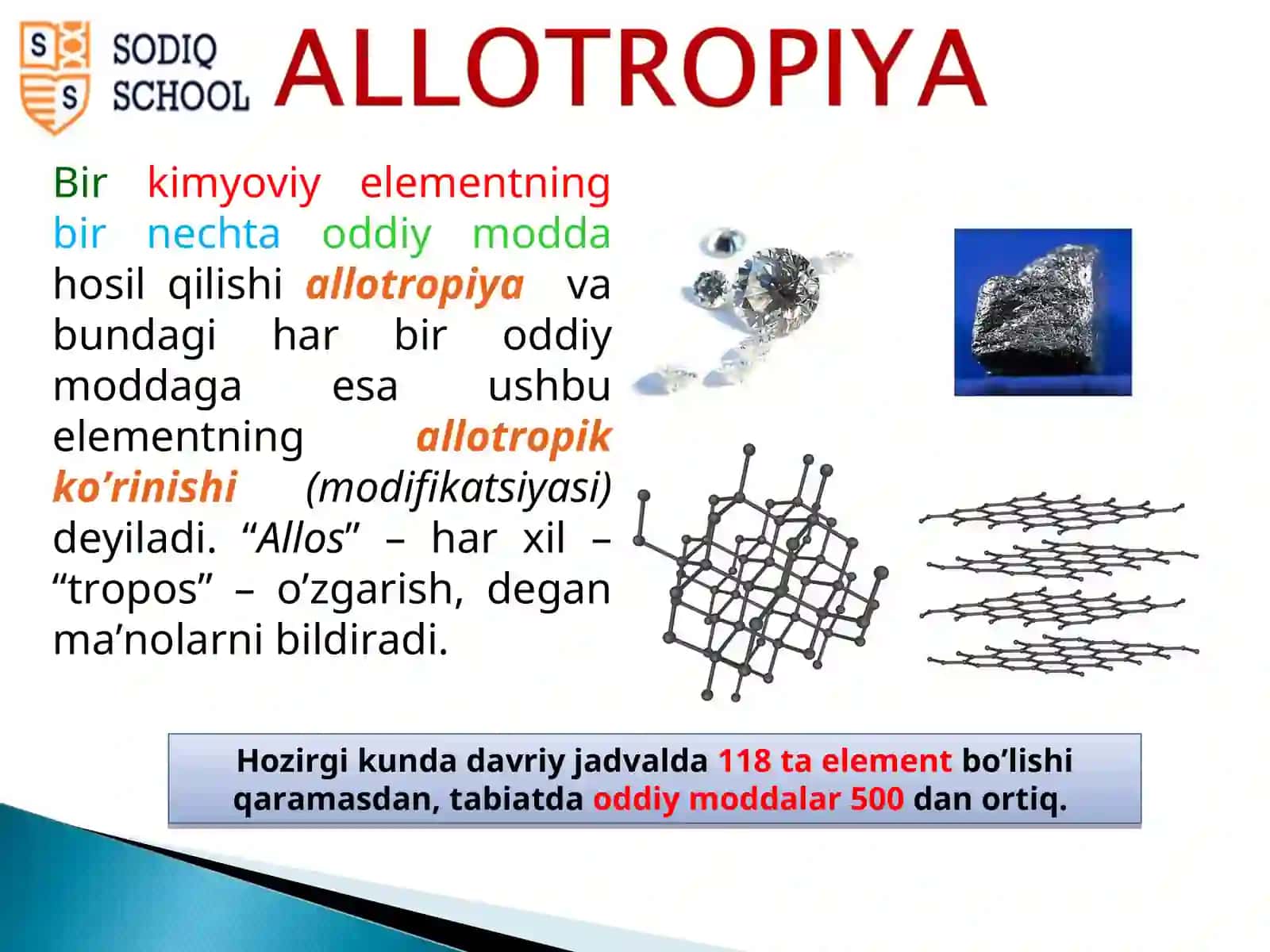 Allotropiya va uning xususiyatlari 2