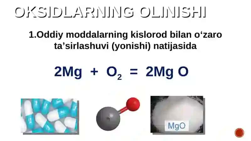 Oksidlarning olinishi va xossalari 2