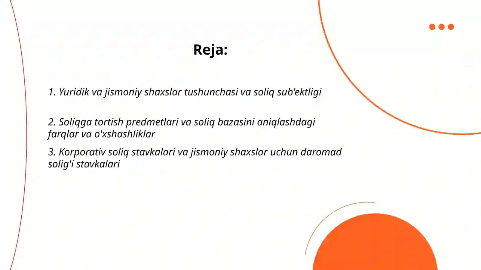Yuridik va jismoniy shaxslarni soliqqa tortishni o‘ziga xos o‘xshashlik hamda farqli jihatlari 2