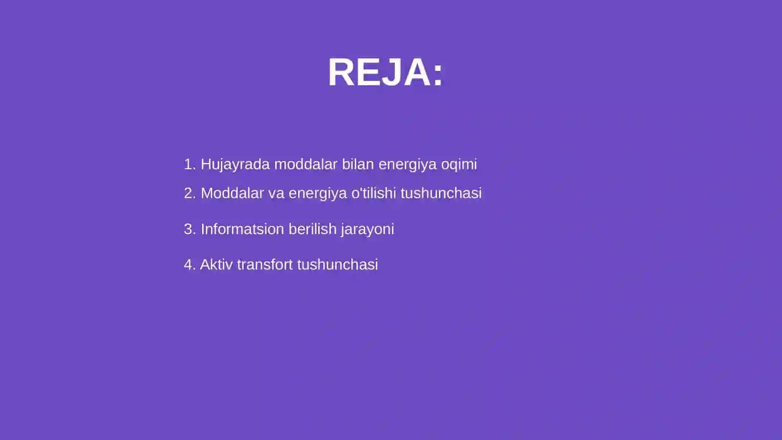 Hujayrada moddalar va energiya oqimi 2