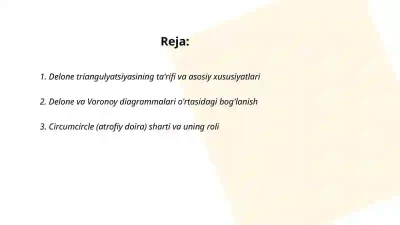 Delone triangulyatsiyasini qurish 2