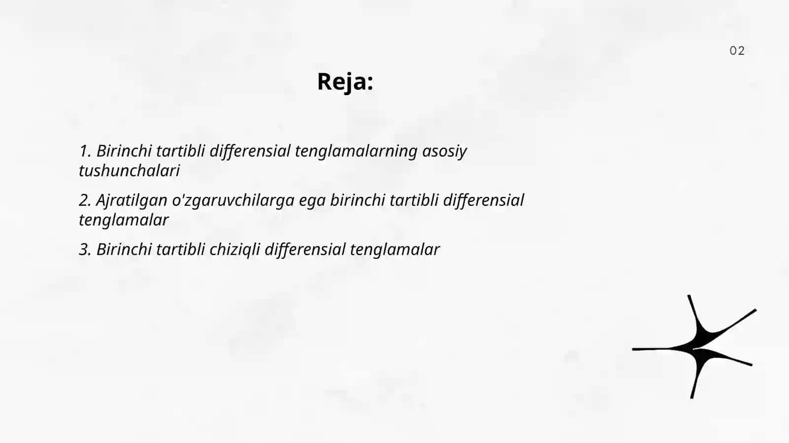 Birinchi tartibli differensial tenglamalar.Ikkinchi tartibli differensial tenglamalar 2