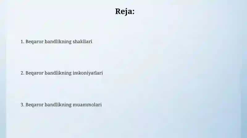 Beqaror bandlik: shakllari, imkoniyatlari va muammolari 2