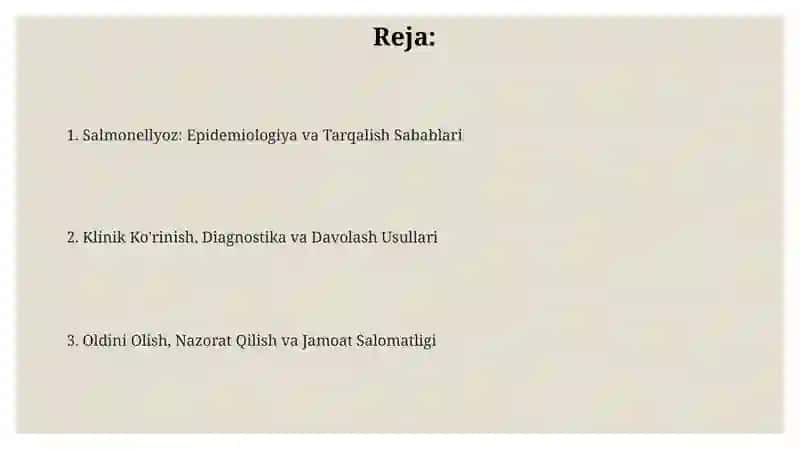 Salmonellezlar epidemiologiyasi va profilaktikasi 2