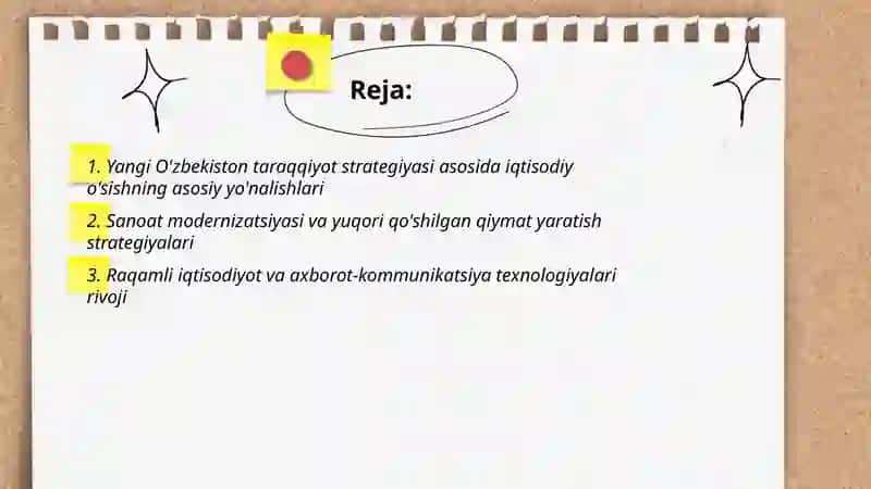 Yangi O'zbekoston taraqqiyot sitirategiyasi asosida jadal taraqqiyot va yangilanish sari 2