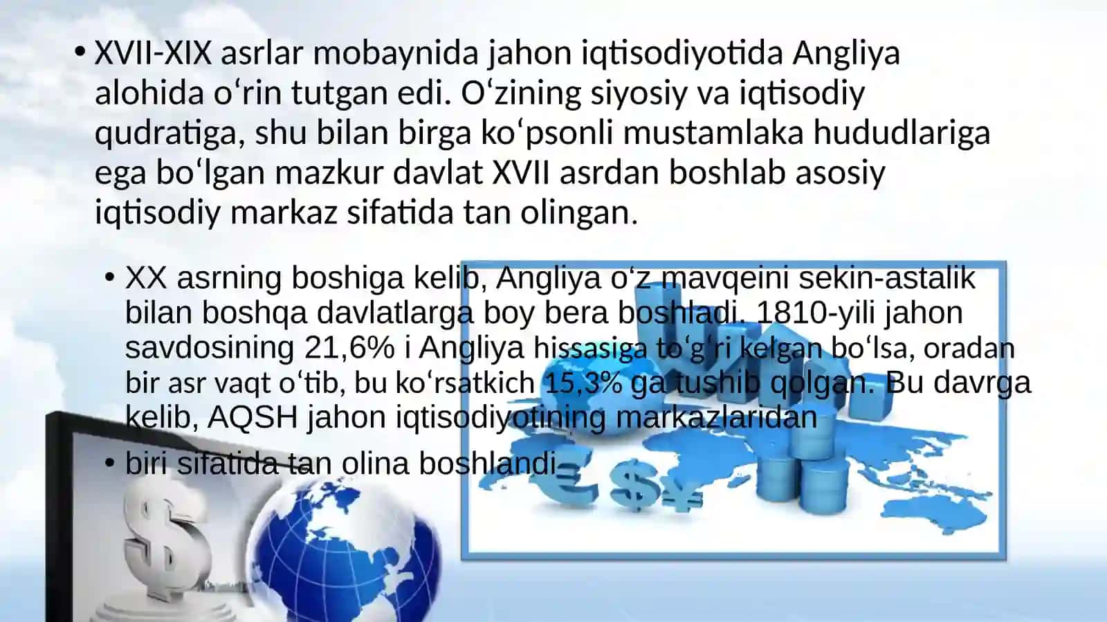 Jahon  iqtisodiyoti  markazlari  va  xalqaro  integratsiya jarayonlari 2