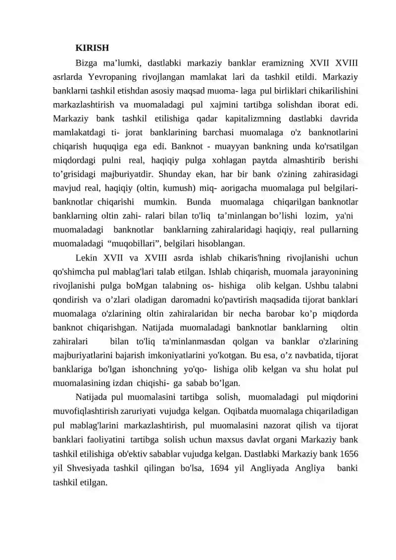 Iqtisodiy rivojlangan mamlakatlarda pul muomalasini Markaziy bank tomonidan tartibga solinishi 2