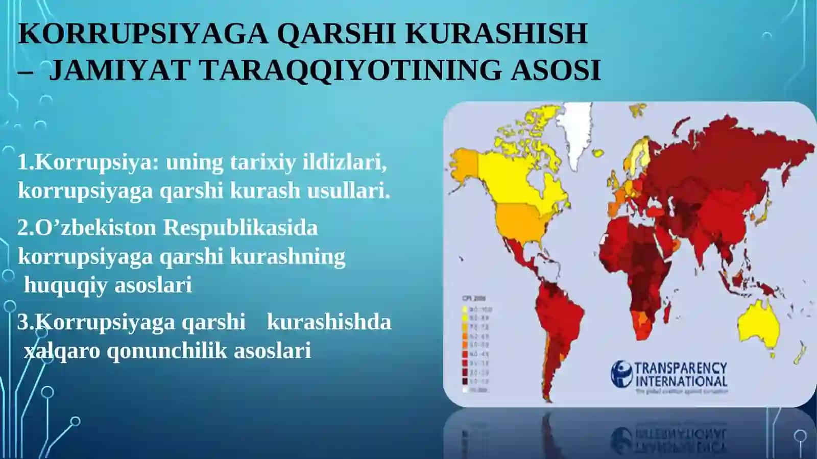 KORRUPSIYAGA QARSHI KURASHISH – JAMIYAT TARAQQIYOTINING ASOSI 2