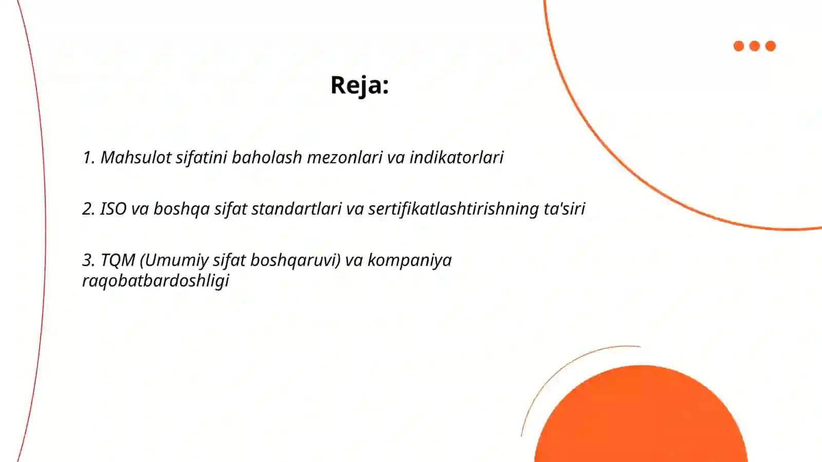 Mahsulot sifati va raqobatga bardoshligini tahlili 2