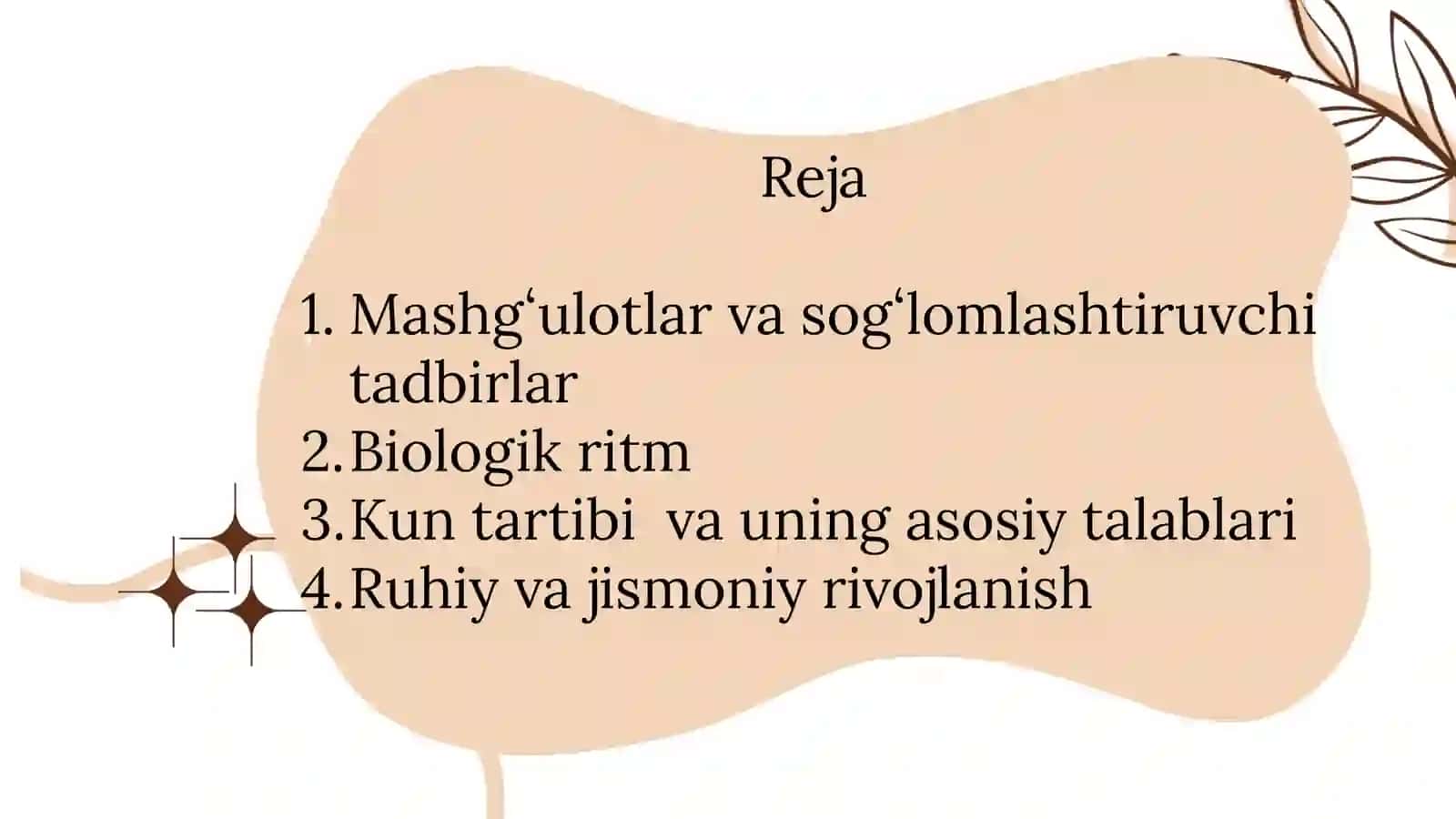 Asosiy Sogʻlomlashtiruvchi Mashgʻulotlar 2