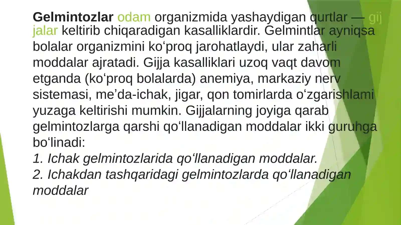Gijjalarga qarshi vositalar 2