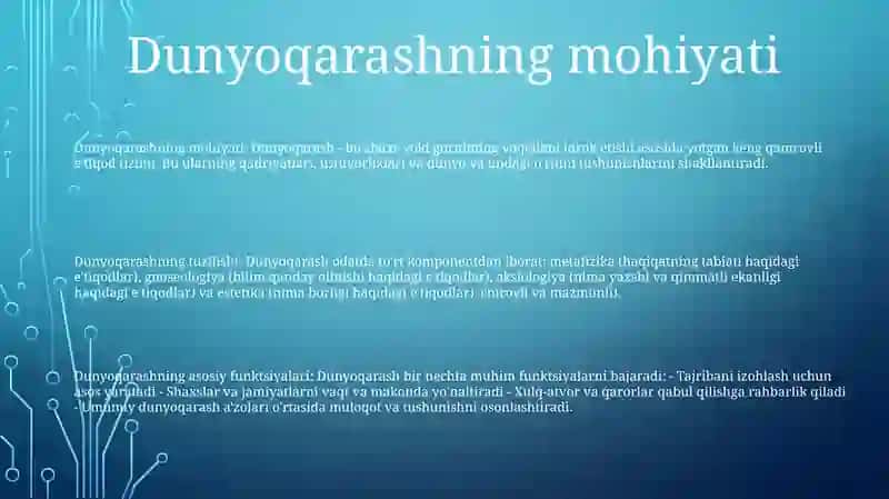 Dunyoqarashning Mohiyati, Tuzilishi Va Asosiy Funksiyasi 2