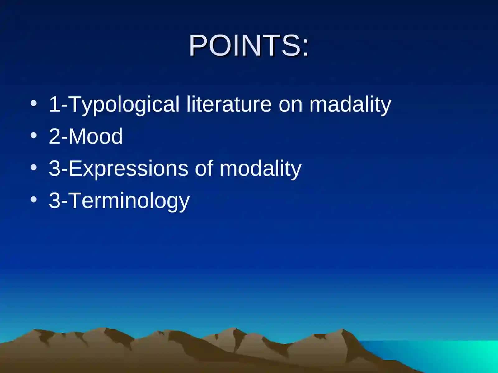 Modality in Typological Literature 2