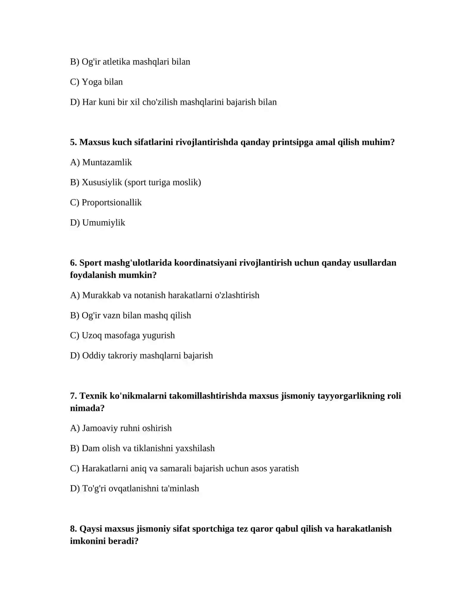 Maxsus jismoniy sifatlarni texnik konikmalar rivojlantirish 2