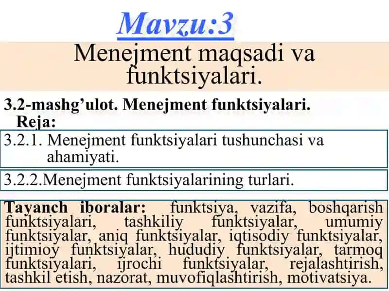 MENEJMENT ASOSLARI 2