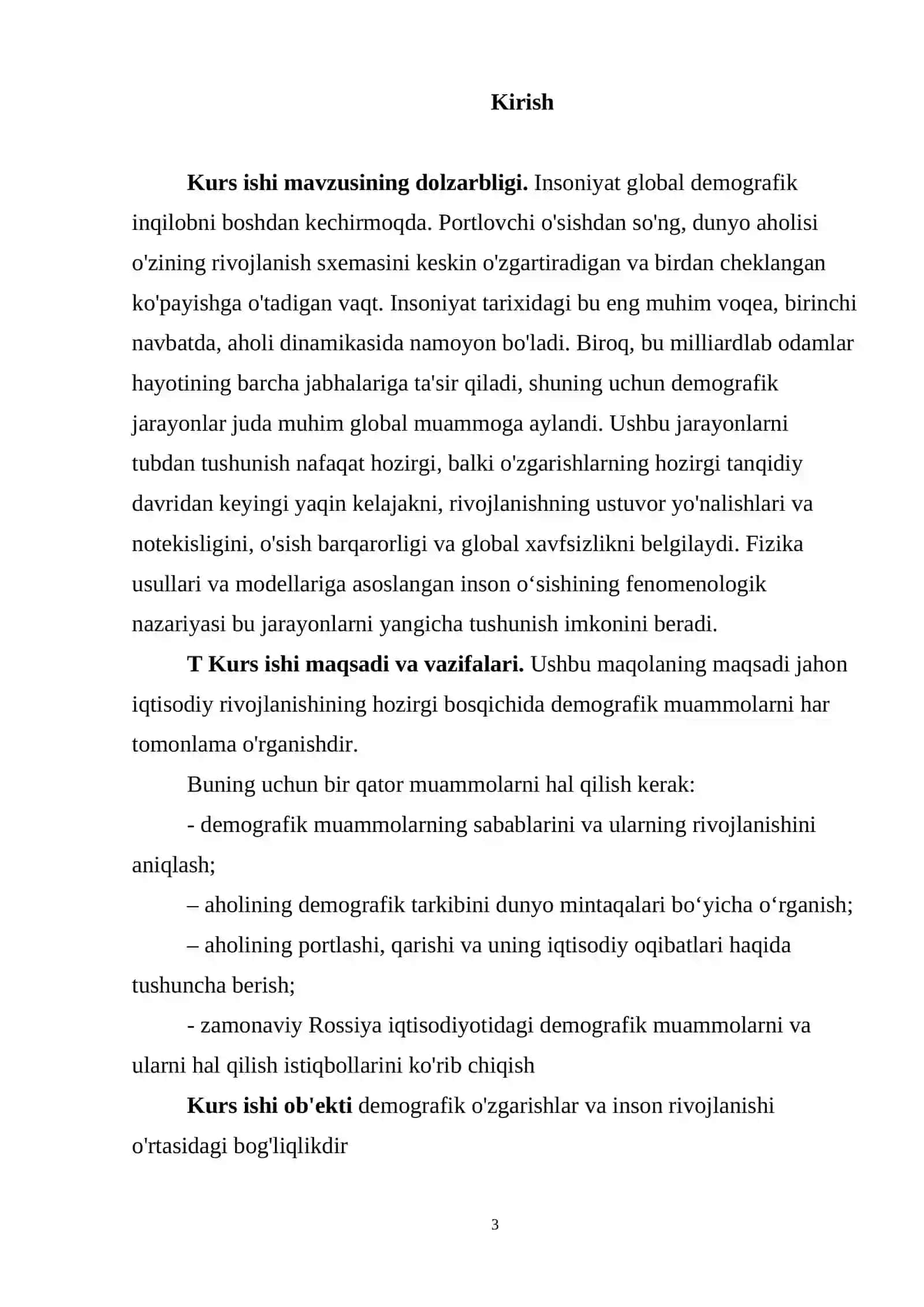 JAHON DEMOGRAFIK MUAMMOLARI VA ULARNING O‘ZBEKISTON UCHUN AHAMIYATI 2