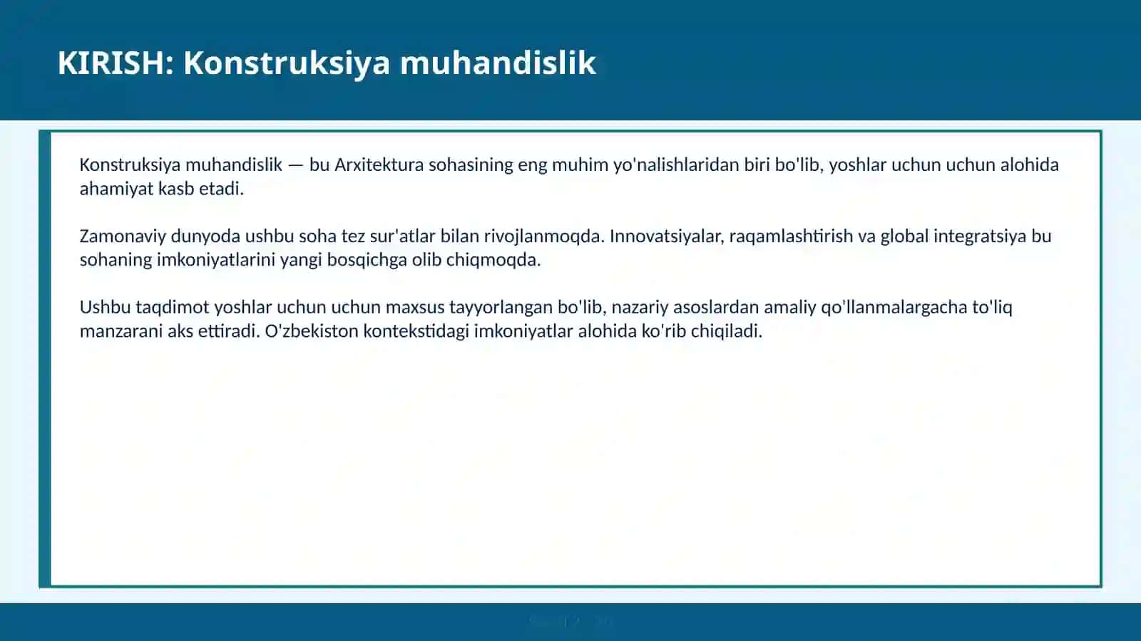Konstruksiya muhandislik 2