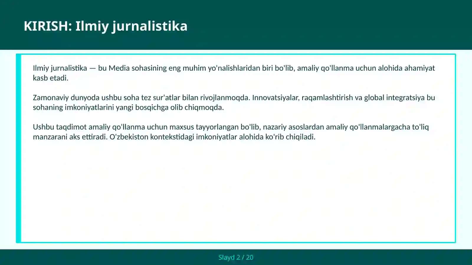 Ilmiy jurnalistika 2