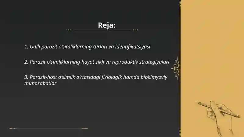 Gulli parazit oʻsimliklar. Biologik himoya qilish 2