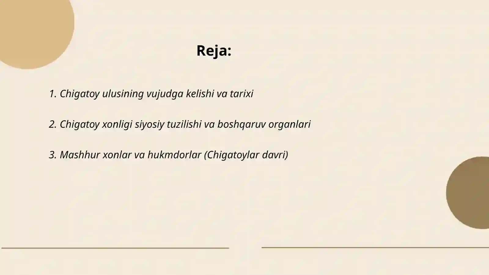 Chigatoy ulusining tarixi 2