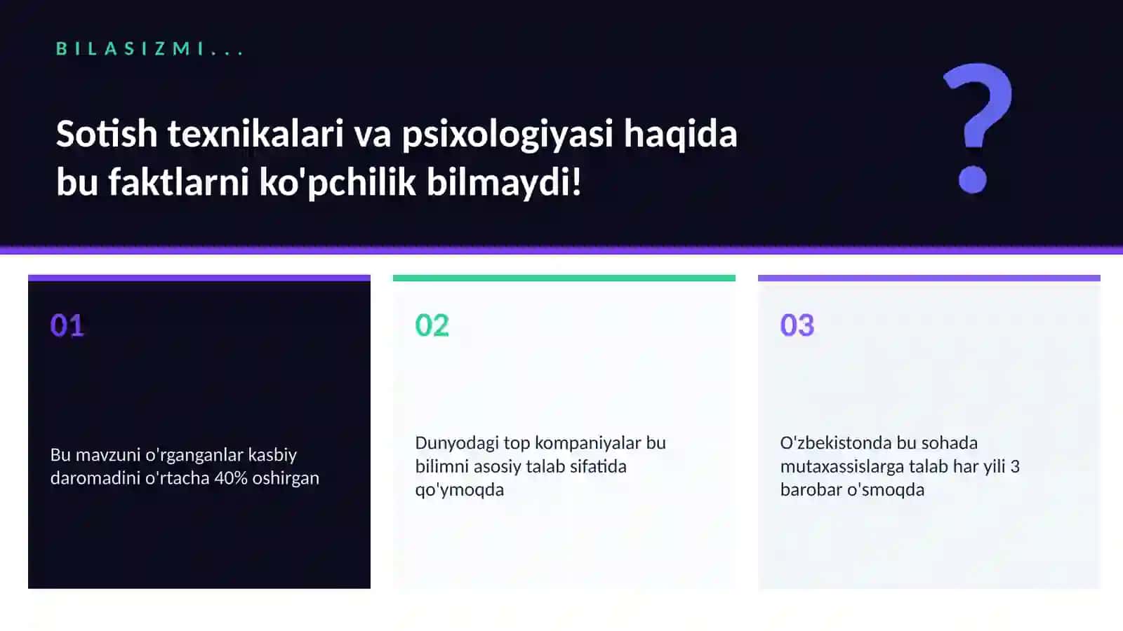 Sotish texnikalari va psixologiyasi 2