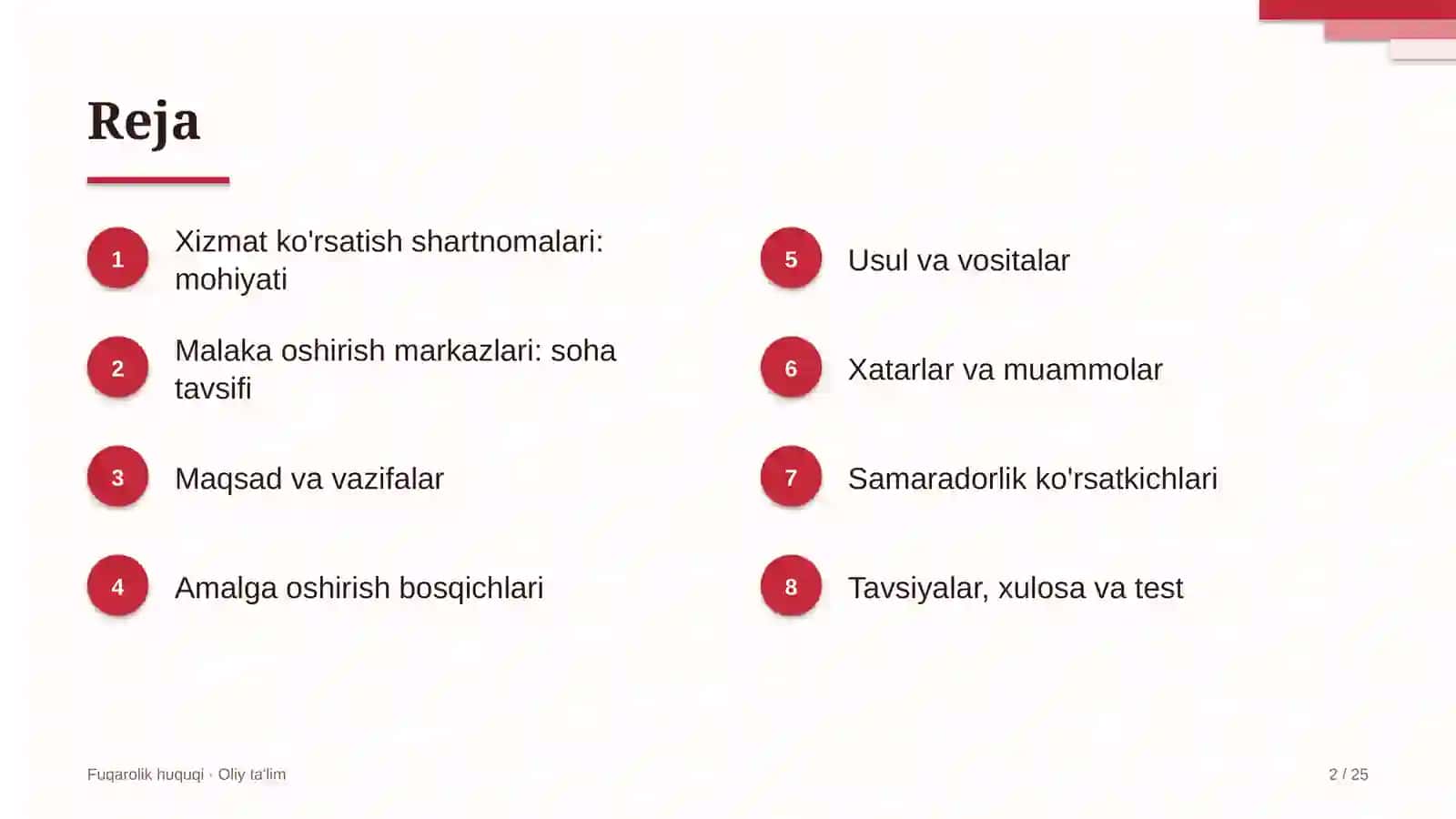 malaka oshirish markazlarida xizmat ko'rsatish shartnomalari 2015 2