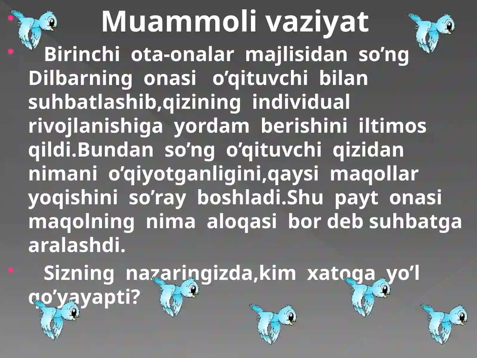 ONA TILI O’QITISH METODIKASI FANIDAN 2