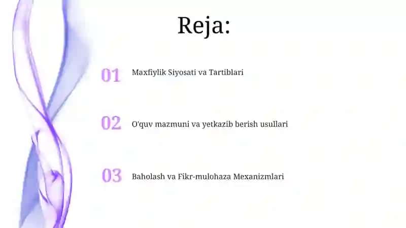 Maxfiylik Siyosati va Tartiblari 2