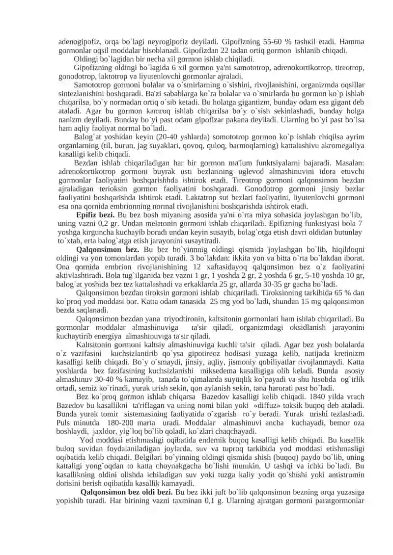 Ichki sekretsiya bezlarining yoshxususiyatlari 2