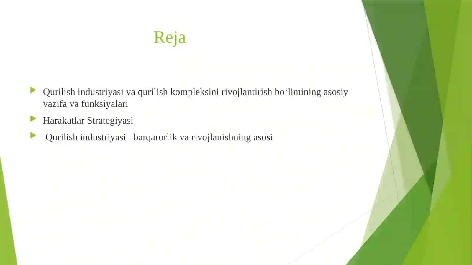 Qurilish industrisi va qurilish kompleksini rivojlantirish bo'limi 2