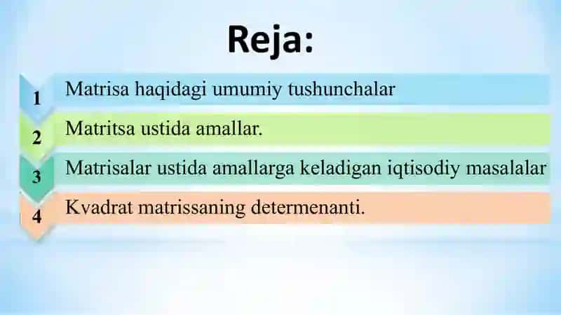 Matritsa va determinant 2