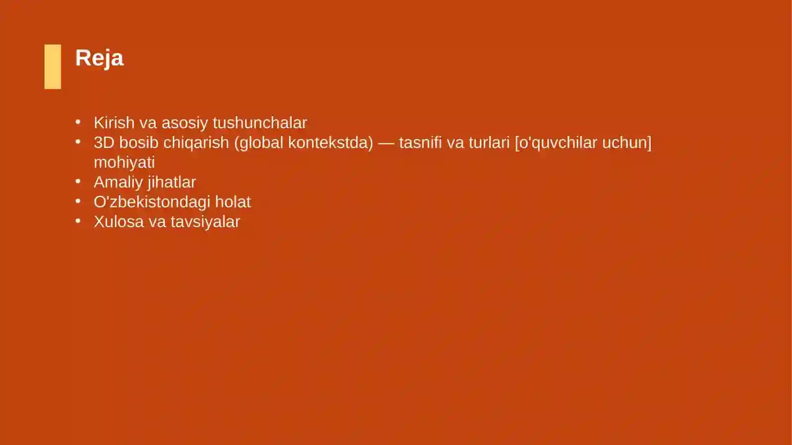 3D bosib chiqarish (global kontekstda) — tasnifi va turlari [o'quvchilar uchun] 2