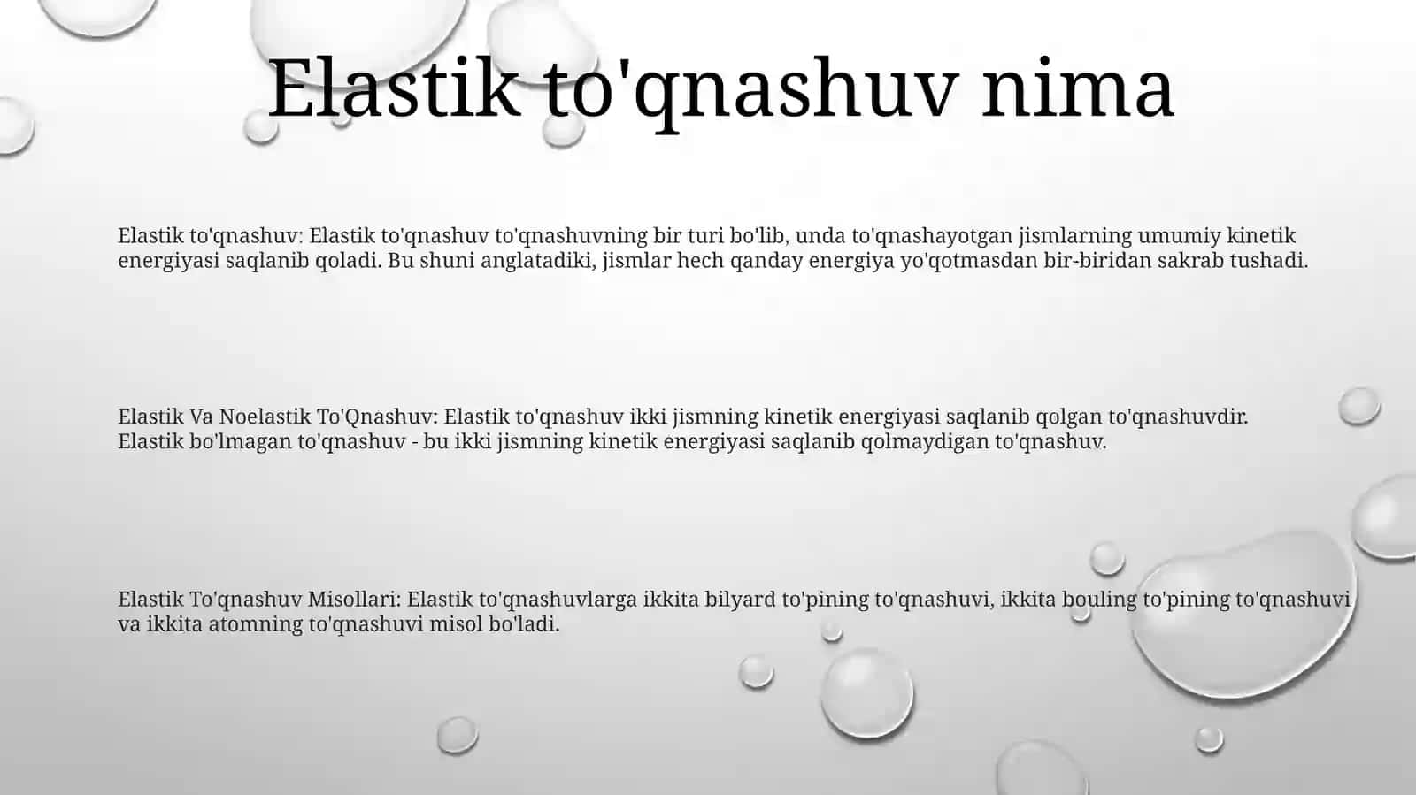Elastik VaNoelastikTo'Qnashuv 2