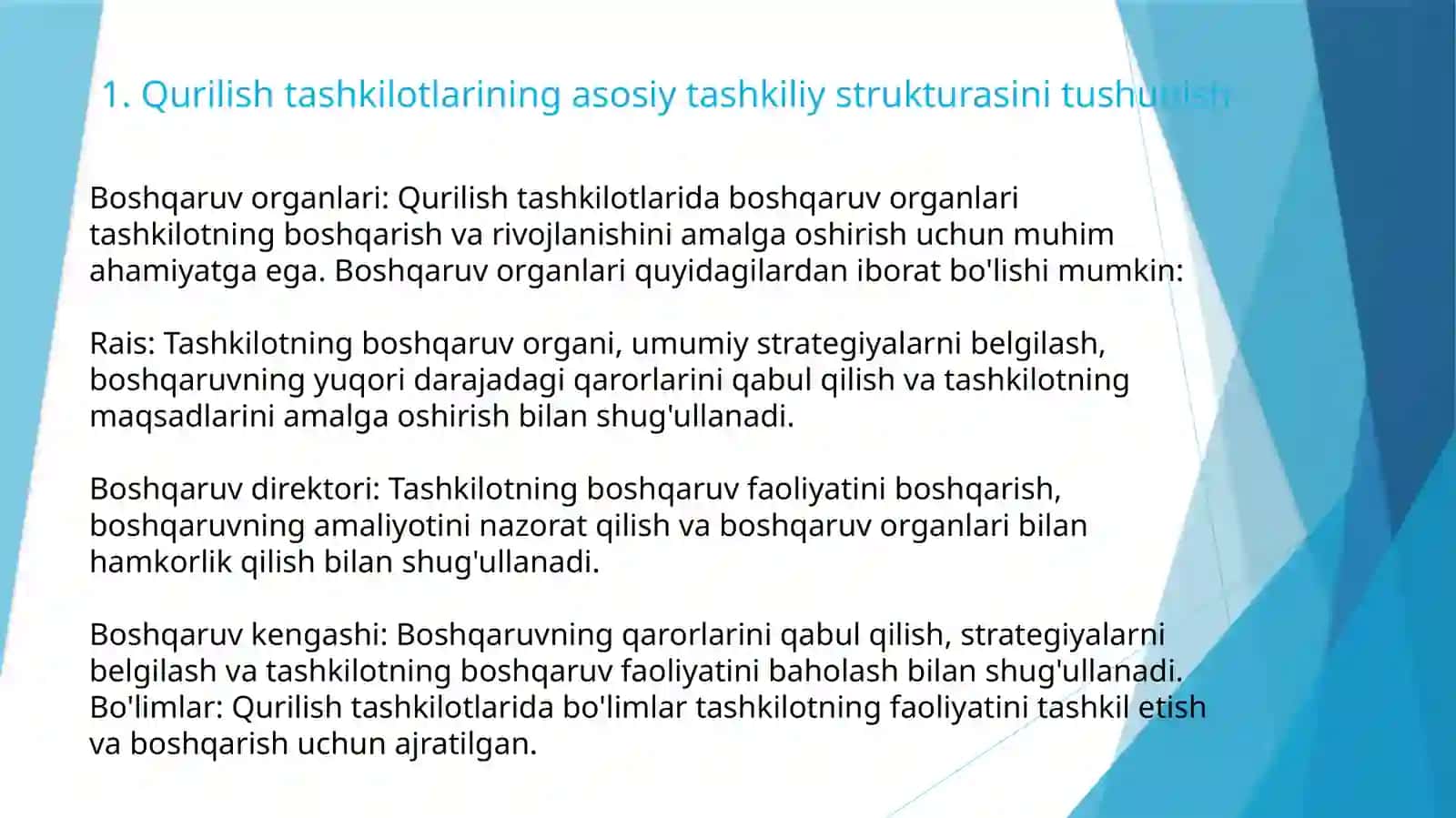 Qurilishtashkilotlarinitashkiliystrukturasini o‘rganish 2