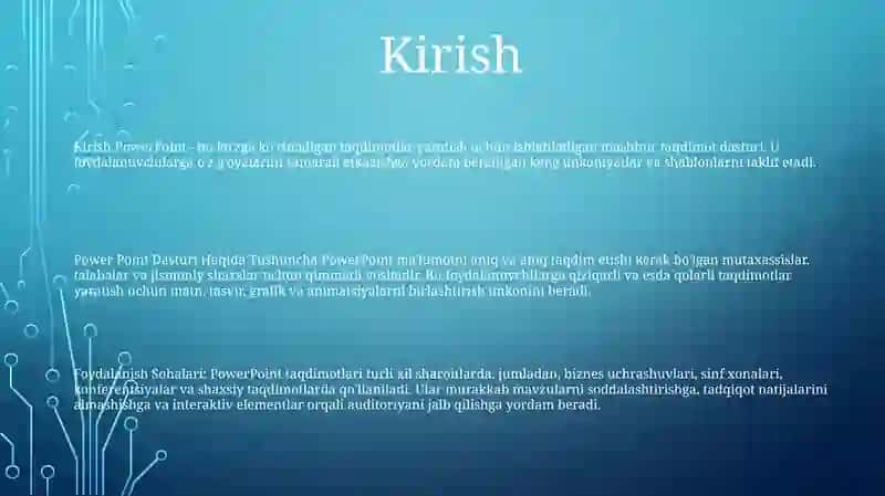 Power Point Dasturi Haqida Tushuncha 2
