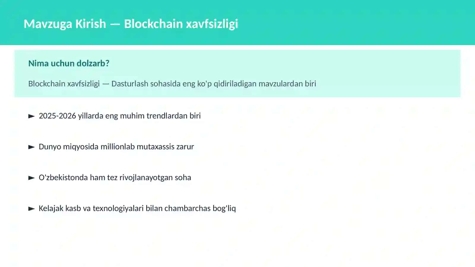 Blockchain xavfsizligi 2