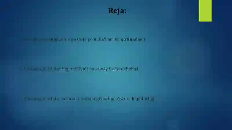 Amaliy psixologiyaning asosiy yo'nalishlari 2