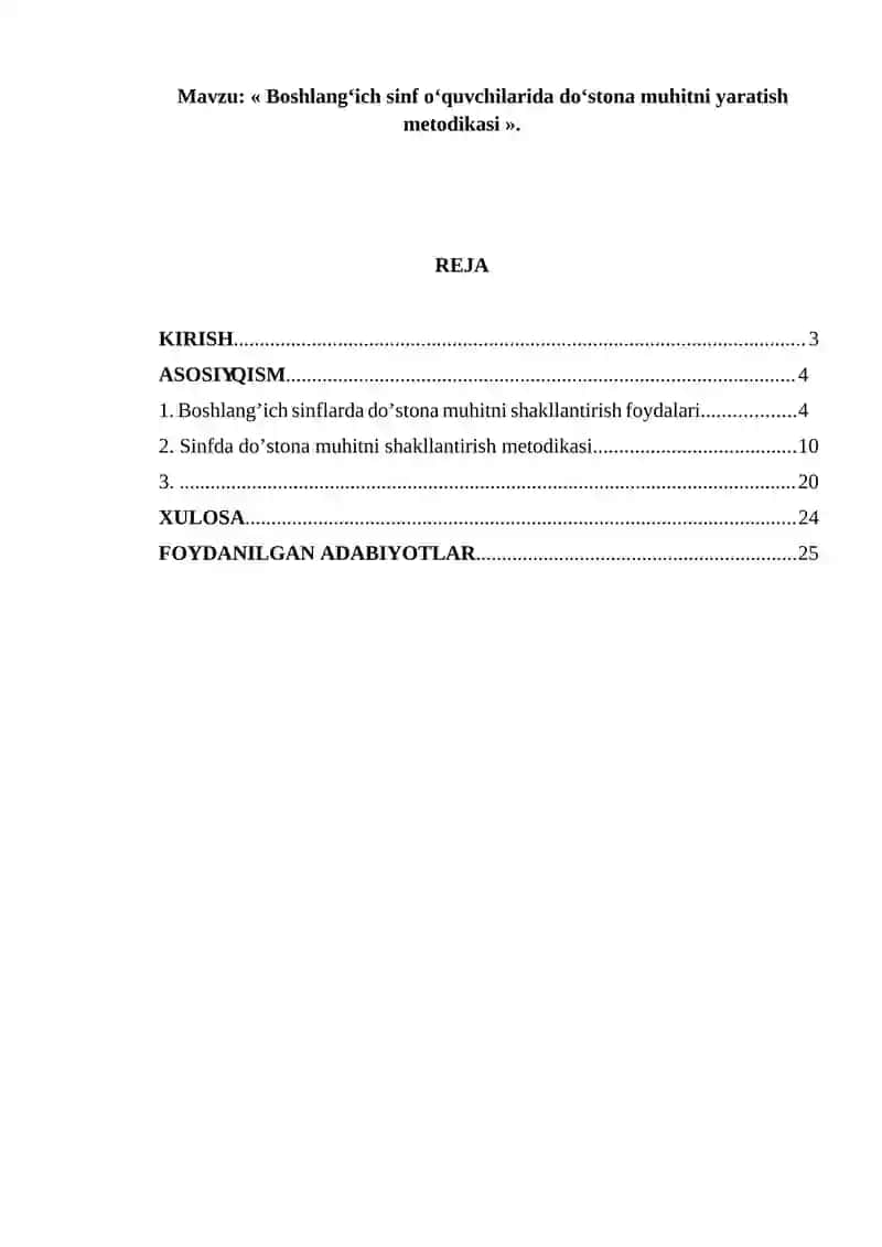 Boshlang‘ich sinf o‘quvchilarida do‘stona muhitni yaratish metodikasi 2