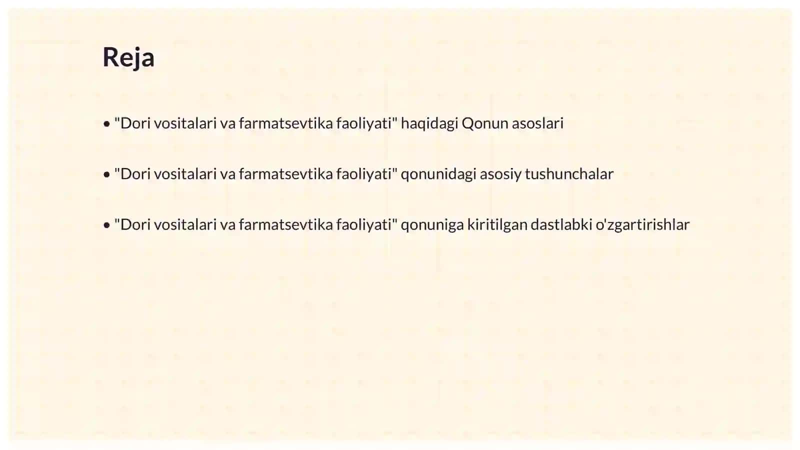 Dori vositalari va farmatsevtika faoliyati haqida qonun va unga kiritilgan o'zgartirishlar va qo'shimchalar tahlili 2