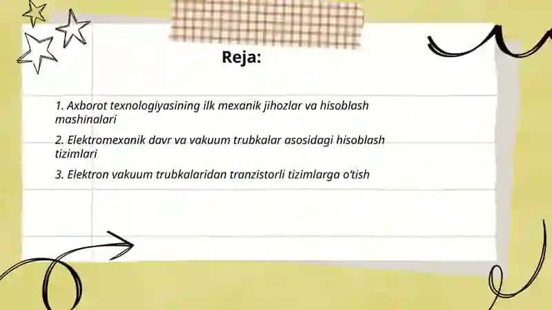 Axborot texnologiyasining rivojlanish bosqichlari 2