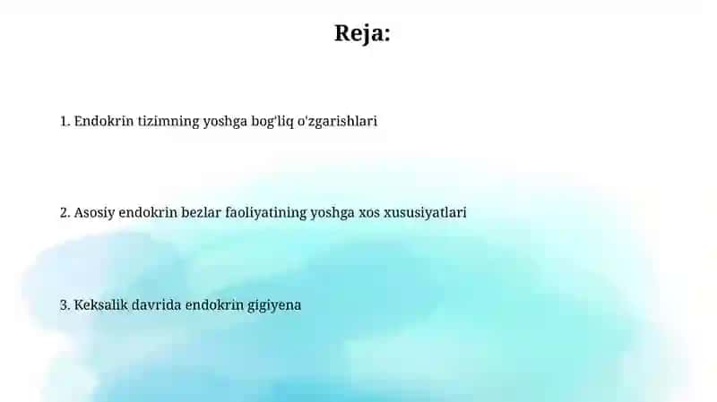 Endokrin sistemasini yoshga bog'liq xususiyatlari 2