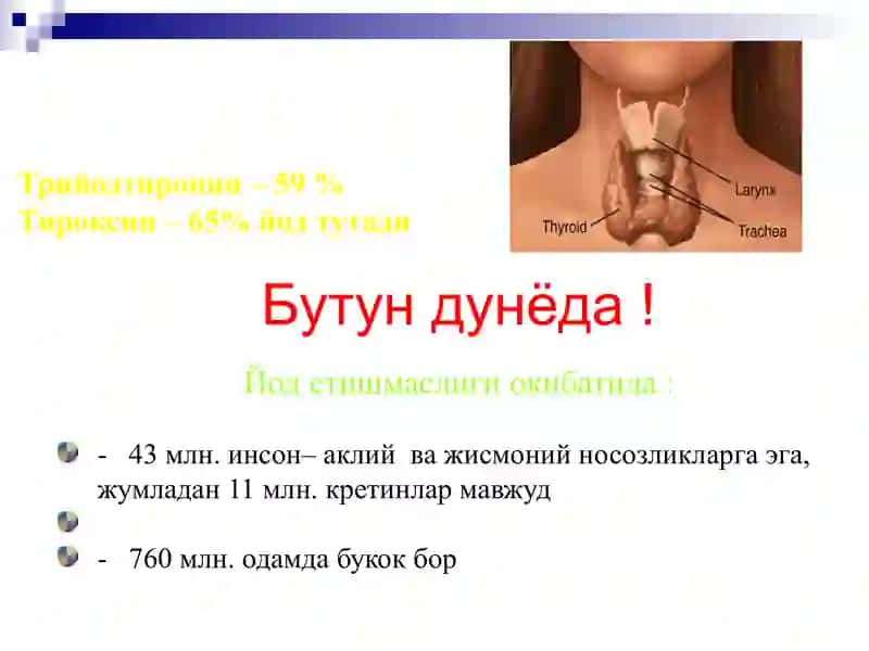 Йод етишмовчилиги ва унинг зарарли окибатлари 2