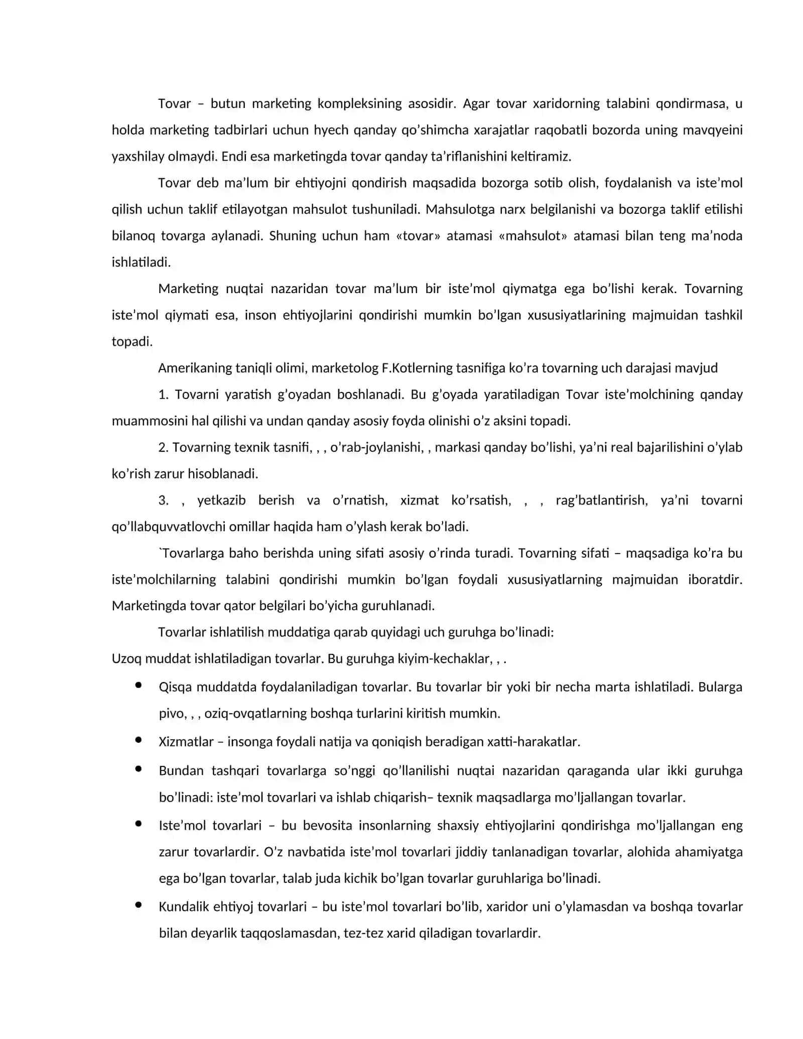 Yangi tovar konsepsiyasi va uni bozorga chiqarish jarayoni 2