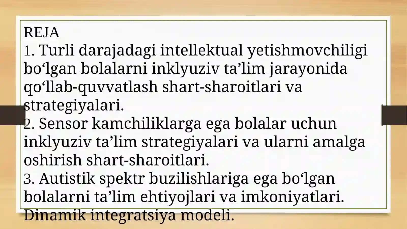 Turlidarajadagi intellektual yetishmovchiligi bo‘lgan bolalar uchun inkluziv ta’lim strategiyalari 2