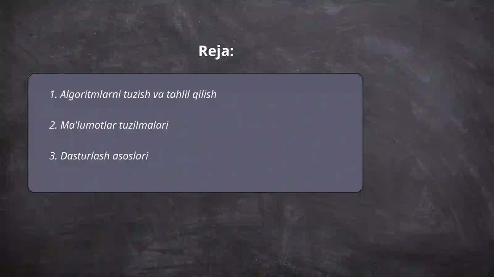 Algoritmlarni tuzish va tahlil qilish 2
